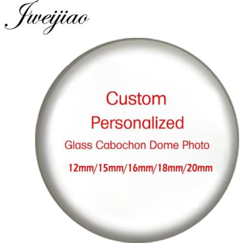 JWEIJIAO Custom DIY Glass Cabochon Dome With Photo Charms For Keychain Necklace Demo Flat Back Making Findings Na01