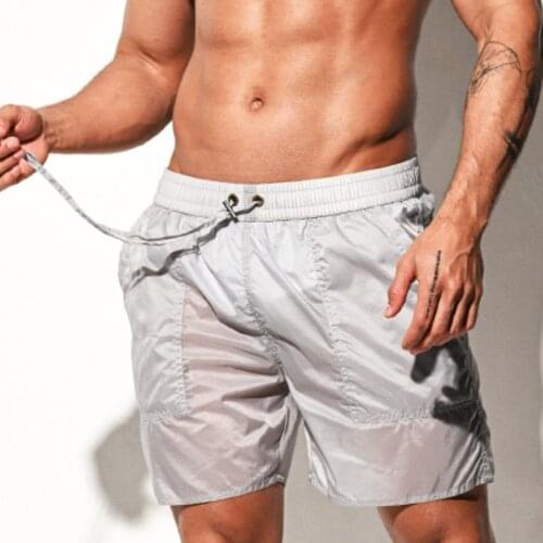 2021 Super Thin Soft Board Shorts Men Swim Shorts Swimwear Swimming Trunks Quick Dry Half Tranparent Beach Surf Short Boardshort