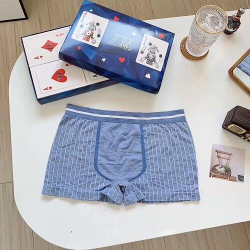 4pcs/lot Mens Underwear Cotton Boxers Man Breathable Panties Stripe High Quality Shorts Hot Sale Underpants Mens Boxer