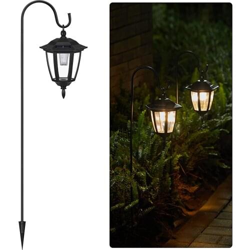 HQXING Solar Lights Outdoor Pathway 2Pack With Hanging Lantern Garden Decor Coach Light For Path Front Porch Outside Yard Patio