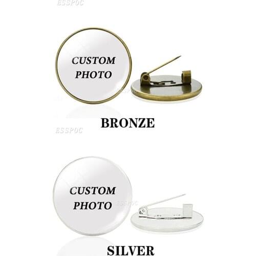 1Pcs Personalized Private Custom Brooch Diy Logo Custom Photo Friend Family Baby Pet Photo Company Souvenir Gift