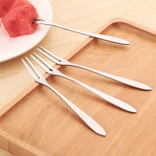 10 Pieces Stainless Steel West Tableware Fruit Fork Sign Small Cake Dessert Kitchen Accessory