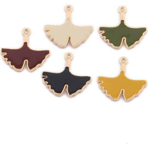 20pcs/Lot Enamel Multicolor Maple Leaf Alloy Pendant DIY Jewelry Earring Bracelet Material Accessories Charm