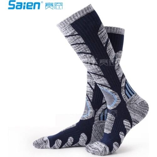Mens Hiking Socks - 5 Pairs Wicking Anti Blister Cushion Medium Socks For Outdoor Hiking Trekking Backpacking