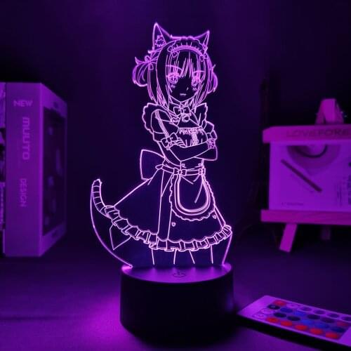 Anime Figure Nekopara Azuki Led Night Light for Bedroom Decoration Birthday Gifts light Mange Waifu Room 3d Lamp Anime Nekopara