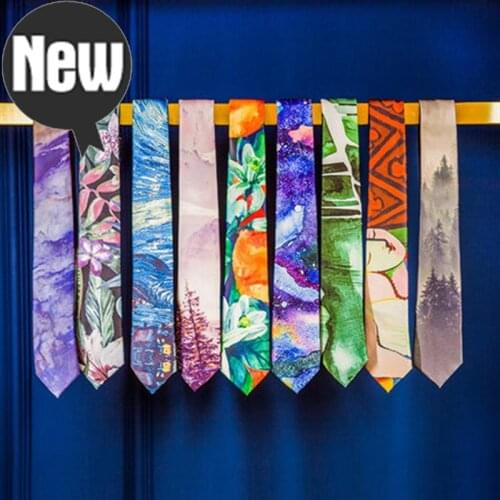 Free Shipping New mens Male fashion casual Retro Korean version printed narrow tie British casual wild suit wedding Nnecktie