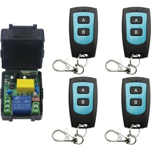 1 channel ON/OFF 220V Wireless Remote Control Switch for Lamp & Light 1 receiver+4 transmitter
