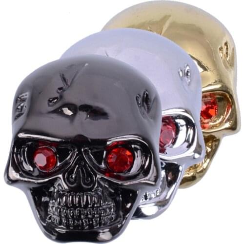 Shining Metal Skull Head Control Knobs for Electric Guitar Pots Tone Volume Control Knobs/Buttons Black/Chrome/Gold