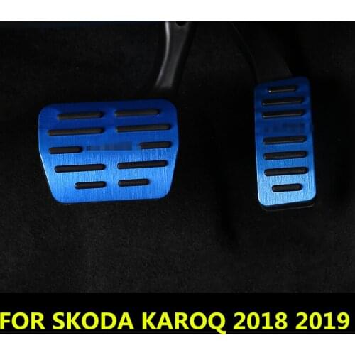 For SKODA KAROQ 2018 2019 car styling cover Aluminium alloy foot Gas/petrol/oil Brake Rest lamp trim Pedal Auto Accessories