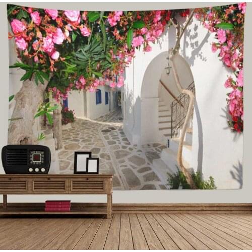 SepYue Flower Tapestry Hippie Landscape of Cave Path Tapestries Wall Hanging Curtain Background Boho Decor Room Wall Blanket