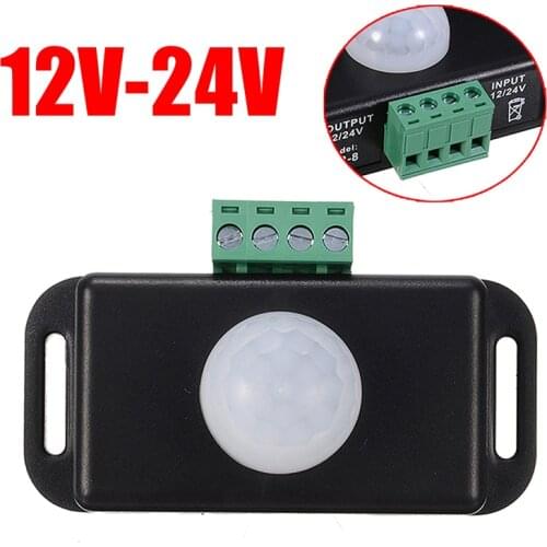 PIR Sensor Switch DC 12V-24V 6A Infrared IR Motion Sensor Home Lighting Detector Switch for LED Light