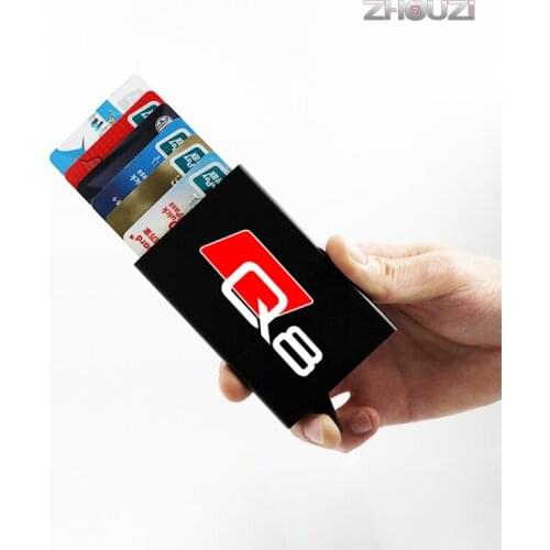 Anti-theft ID Credit Card Holder Men Women Porte Carte Thin Aluminium Wallets Pocket Case For Audi Q8 4MN Accessories