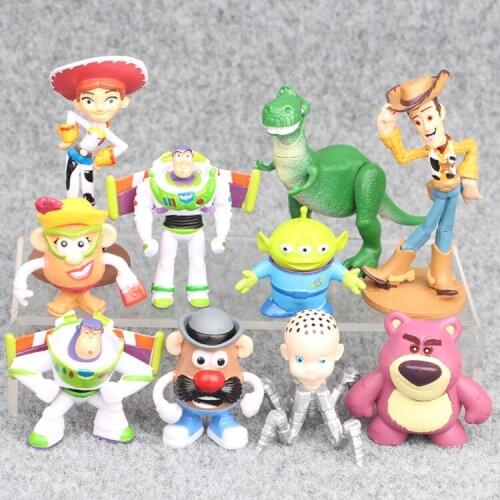 10pcs/set 5-11CM Movie Cartoon Toys Story Woody Buzz Lightyear action figure collectible model toys