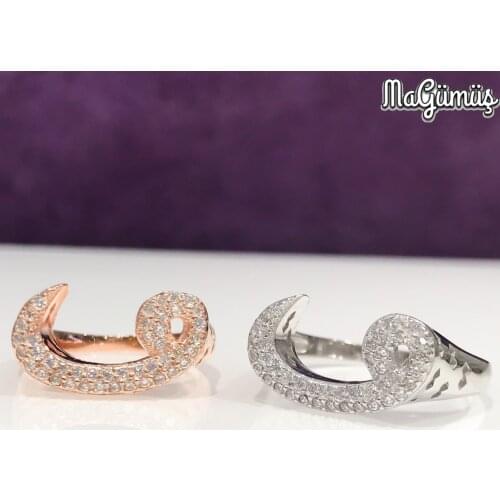 Vav Letter Custom Design Imported Quality Elegant Silver Lady Ring