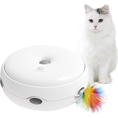 Interactive Cat Toy Electronic Smart Cat Teasing Toy with Dripping Sounds Feather Smart Modes Nighttime Light