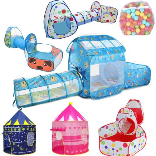 3 In 1 Play Tent Baby Toys Ball Pool for Children Kids Ocean Balls Pool Foldable Kids Play Tent Playpen Tunnel Play House