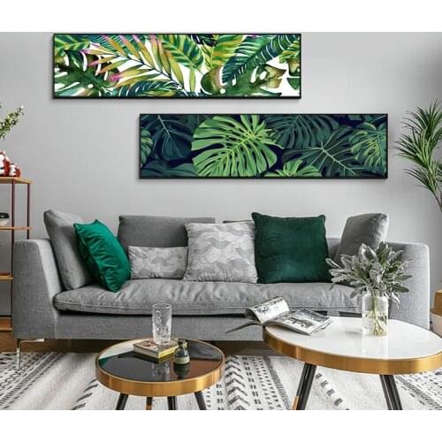 Simple Style Pink rose Flower Green Leaf Cactus Nordic style Modern Wall Art Picture Canvas for porch Living room painting Decor
