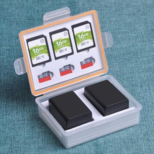 Camera Battery Storage Box with SD TF Memory Card Slot Case for Canon LP E10 E12 E17 for Sony NP-FW50 NP-FV50 for Fuij NP-W126