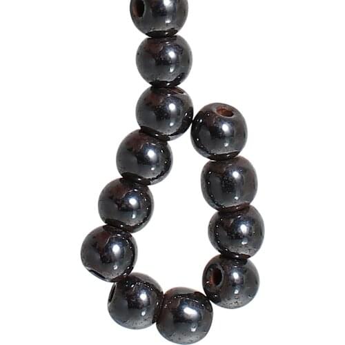 DoreenBeads 100 PCs Round Magnetic Created Hematite Spacers Beads 6mm dia. (B00133), yiwu