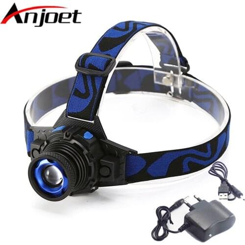 Powerful Q5 LED Frontal Led Headlamp Headlight Flashlight Rechargeable Linternas Lampe Torch Head lamp Build-In Battery Charger