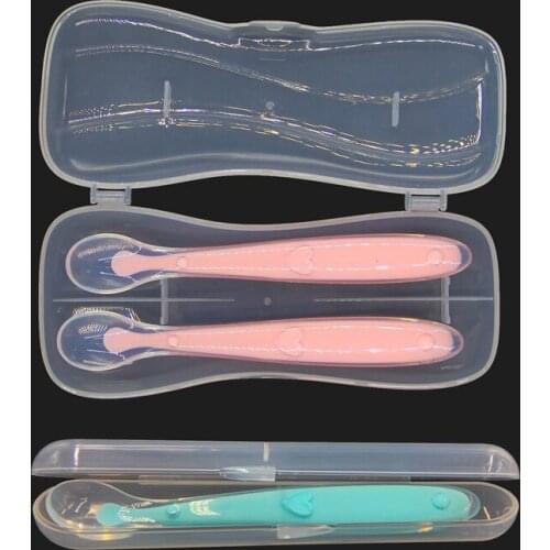 Soft Head Spoon Storage Box Safe Baby Accessories Transparent 1Pcs 18*8.3CM/3.7*17.5CM Food Grade PP Tableware Box Baby Supplies