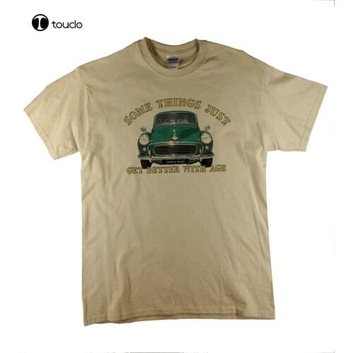 Somethings...Morris Minor 1000 Classic Car Traveller Printed Natural T-Shirt Tee Shirt