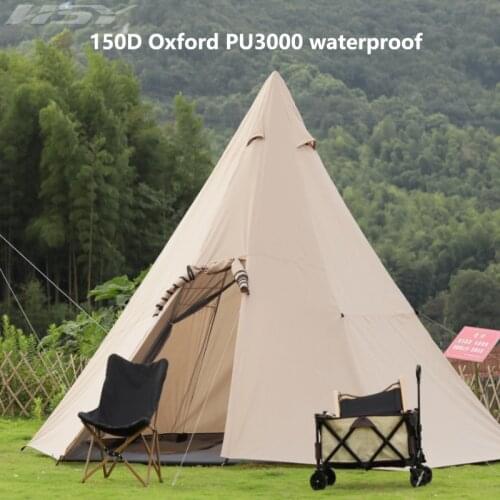 Pyramid India Tent Outdoor Double Rainproof 2-Chamber Single Shelter & Inner Mesh Tent for Adventurers Hiking Camping 3 Season T