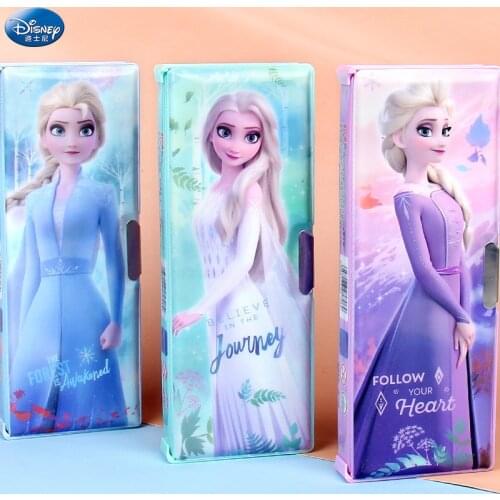 Disney quick-frozen stationery box color cute multi-function double open pencil case large capacity school supplies gift