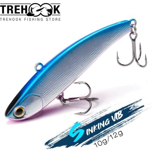 TREHOOK 10g/12g VIB For Winter Fishing Tackle 2020 Sinking Wobblers For Pike VIB Lure CrankBaits Fishing Bait With Origin Hooks