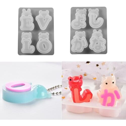 Cute Bear LOVE Silicone Molds Epoxy Resin Mold Japanese Love Casting Mould for DIY Craft Jewelry Making Pendants Accessories