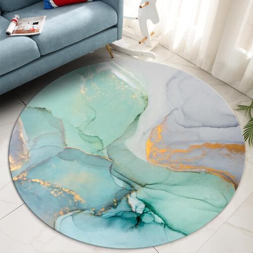 Nordic Abstract Green Round Anti-slip Mat Hanging Chair Rug Bedroom Floor Mat Area Rug Bedside Mat Dining Room Rug Washable
