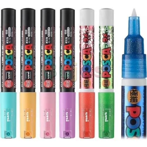 Uni Posca Wall Painting Special Marker, 0.7mm Fine Round Pionted Graffiti Acrylic Pen, Poster Advertising Pen, High Gloss Pen