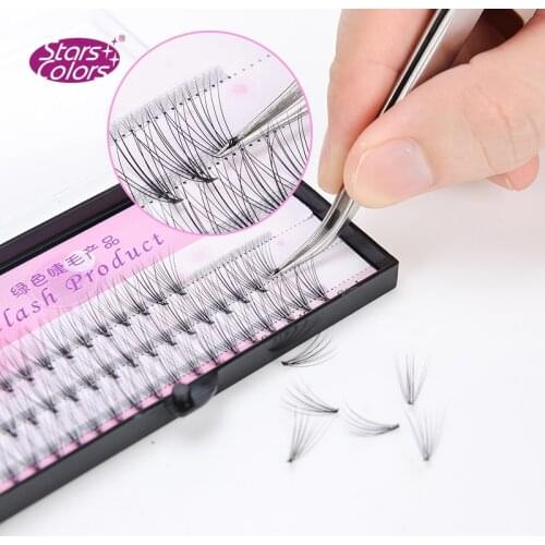 Starscolors 10D Eyelashes Natural false eyelashes Fake lashes Curl D 8-14 mm Makeup Extension thick silk lash