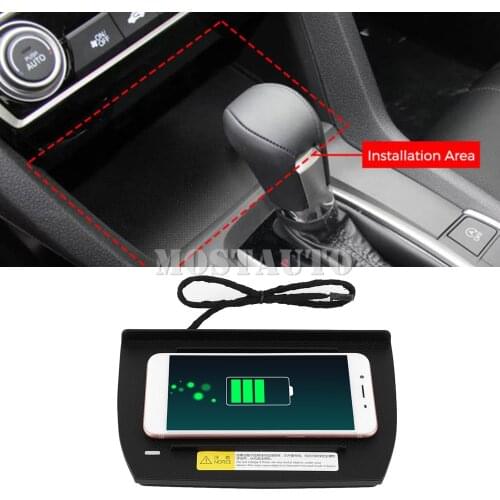 The Phone With QI Wireless Charging For Honda Civic Wireless Car Charger Wireless Phone Fast Charging Pad 2016-2021