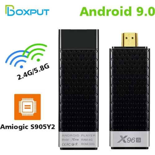 X96S TV Stick Android 9 TV Box Amlogic S905Y2 Quad Core 2.4G 5G Dual Wifi 4K TVBox 4GB 32GB BT 1080P X96 TV Stick Mini TV Dongle