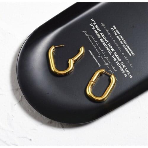 U Shaped Link Chain Drop Dangle Earrings for Party Costume Accessory R58E