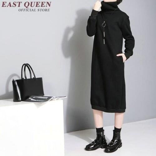 Women winter sweater dress Long Sleeve Bodycon Vestidos Women Autumn Winter Sweater Knitted Dresses Slim Elastic Turtlene DD125