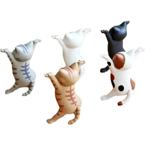 1pc Cartoon Cat Pen Holder DIY Toy Mobile Phone Holder Kawaii Stationery School Office Desktop Decoration Gift for Kids