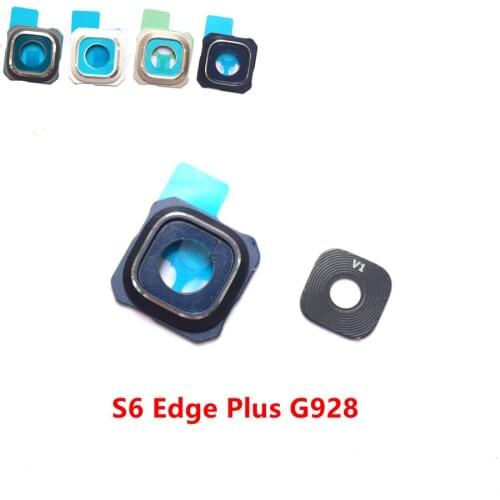 1x for Samsung Galaxy S6 Edge Plus G928 Rear Back Camera Glass Lens Cover with Ring Cover Holder Frame Replacement Repair Parts