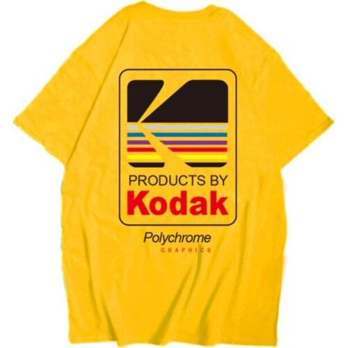 2019 Summer Men Women Tee INS Japanese Korea Retro Loose Wild Kodak Letter Short-sleeved Fashion Hip Hop Cotton T shirt Men Top