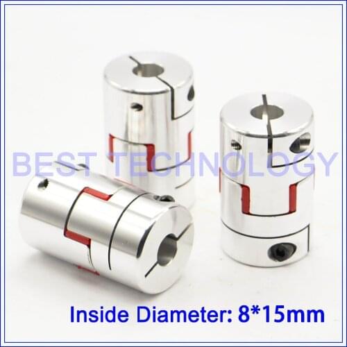 3pcs 8mm to 15mm Flexible Jaw Spider Plum Coupling CNC Starter Shaft Coupler Connector Diameter 40mm Length 66mm