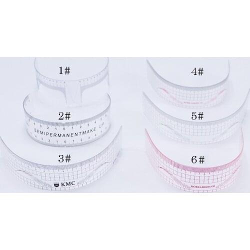 4Pcs/lot 6Styles Reusable Semi Permanent Eyebrow Rulers Measures Tools Permanent Makeup Eyebrow Grooming Tattoo Stencil Shaper