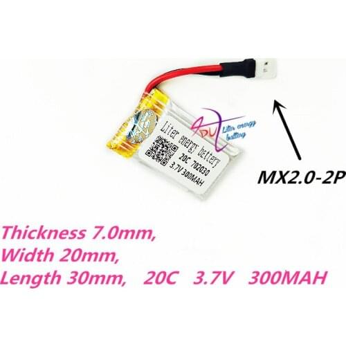 LiPo Battery 702030 3.7V 300MAH For Hubsan H107 H107C H107L Syma X11C JD385 JJ1000A H108C U816 WLtoys v966 Helicopter RC Parts