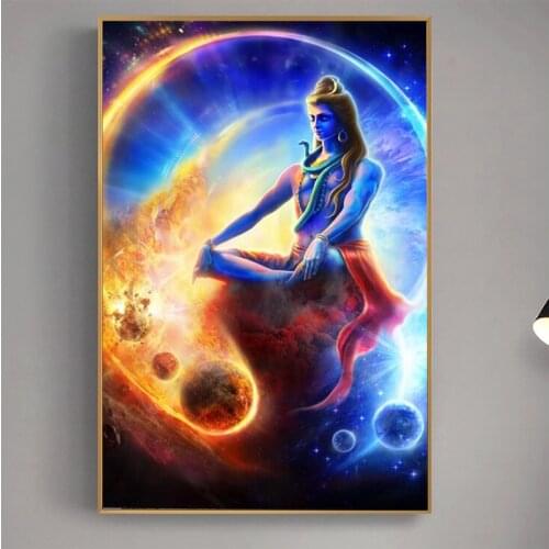 Diy 5D Square Round Diamond Painting Portrait of Lord Shiva Hindu God Cross Stitch Full Drill Diamond Embroidery Rhinestone