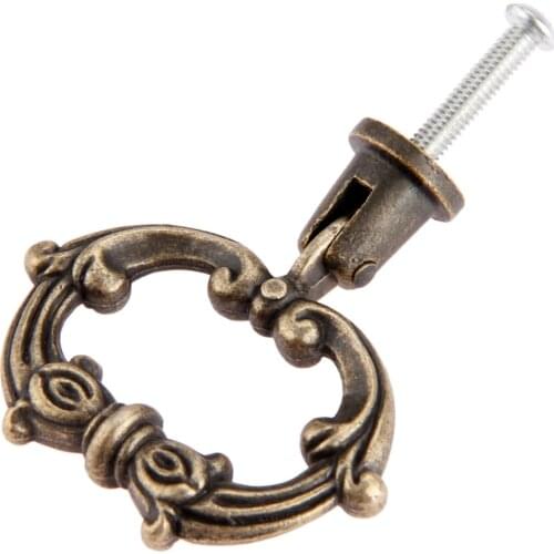 Antique Bronze Furniture Ring Pull Handles Knob Vintage Cabinet Knobs and Handles Kitchen Drawer Cupboard Pull Handles 47*42mm
