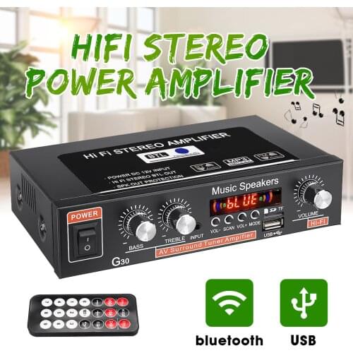 12V 220V 2-channel HiFi Stereo Audio Car Amplifier Car Audio bluetooth 2 Channel Digital Powerful Car Amplifier for Subwoofer