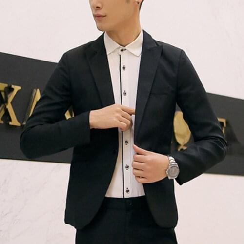 Blazer Men Casual Fine Workmanship Cotton Blend One Button Suit Blazer Blazer Jacket Sport Coat Men Fashionable Blazer Suit