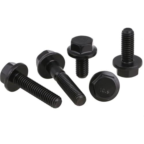 M10 M12 M14 M16 Grade 10.9 Hexagonal Flange Bolts Flange Screws Hexagonal Belt Pad Full Thread/Half Thread