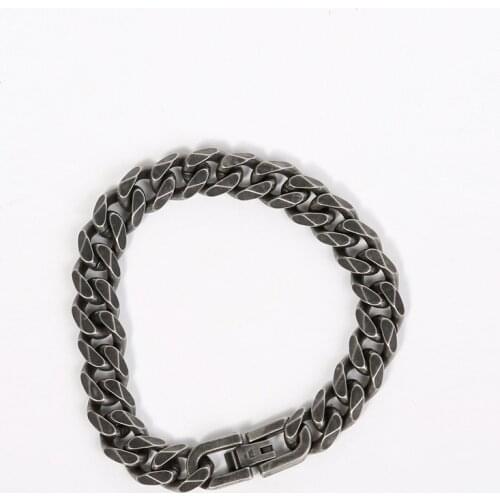 Hip Hop Network Red Fashion Retro Tide Brand Titanium Steel Personality Male Street Punk Simple Joker Bracelet Bracelets Bangle