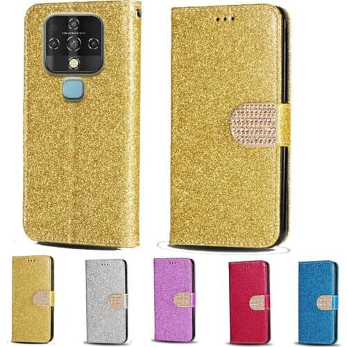 For Tecno Camon 16/16 Pro Luxury Glitter Diamond Flip Leather Wallet Phone Case For Tecno Camon 16 SE Phone cover with card slot